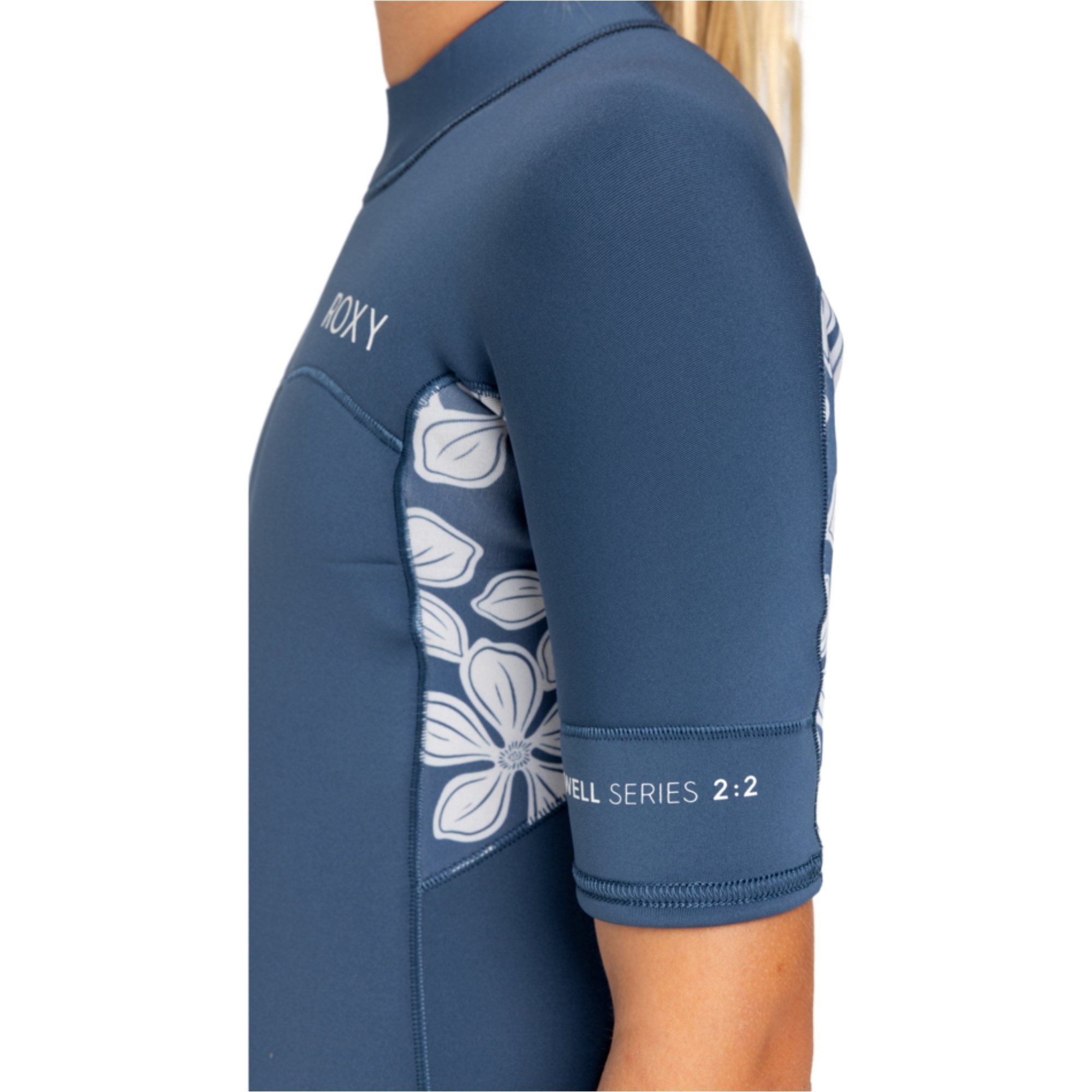 2026 Roxy Enfants Swell Series 2mm Back Zip Shorty Combinaison Néoprène ERGW503017 - Wild Wind Drifter Floral